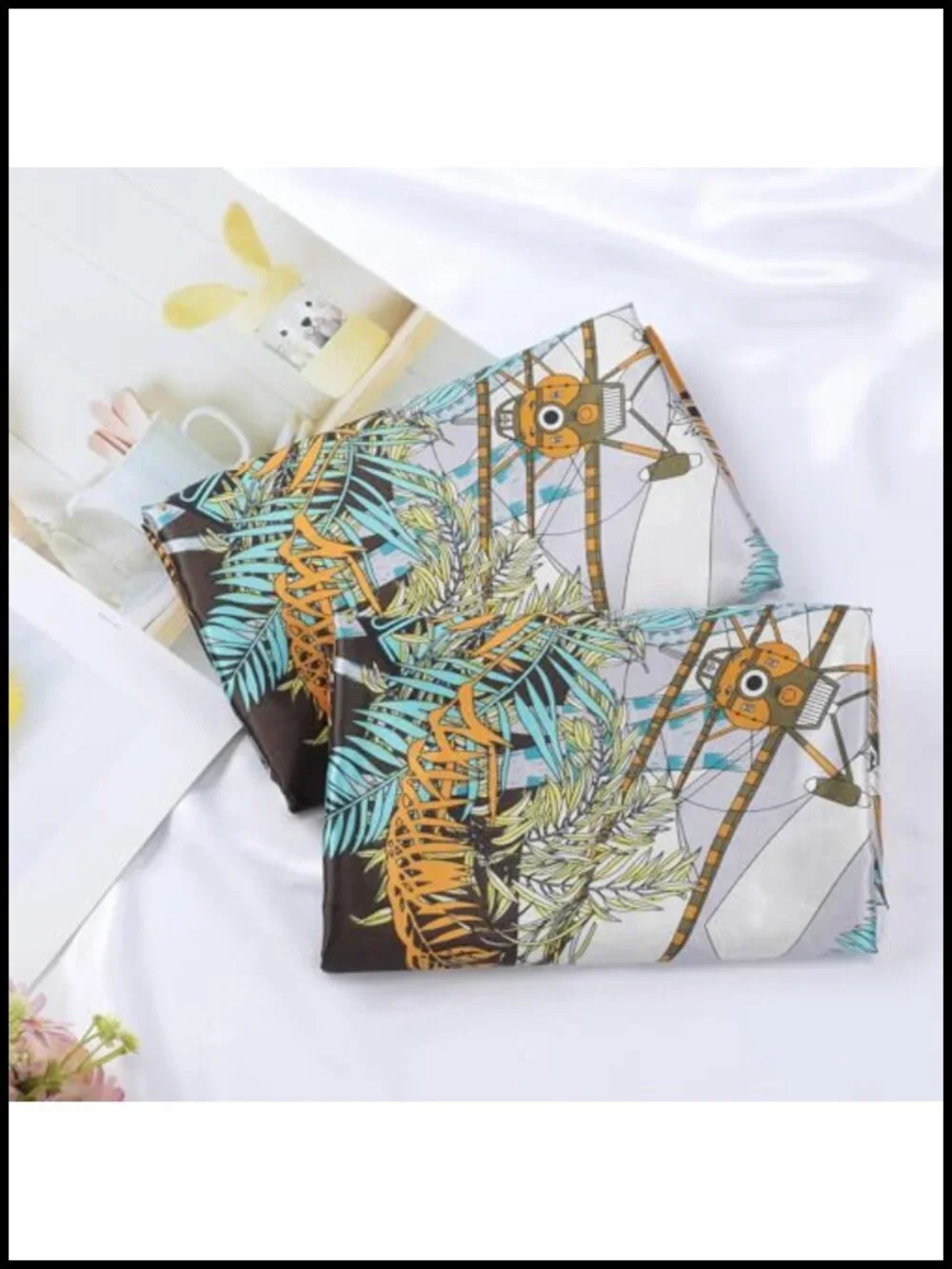 2 Pack 35 Inch Silky Head Scarf Satin Bandana for Sleeping Hair Wrapping